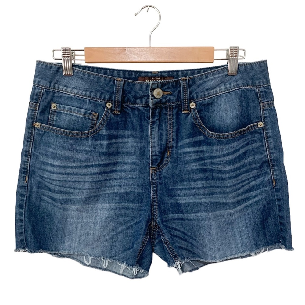 Maypole Whiskered High Waist Denim Shorts